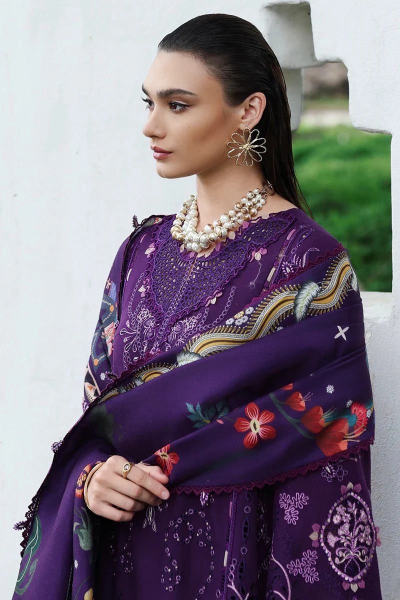 Qalamkar - KL-15 IRIS | Lawn Embroidered 3 Piece Unstitched - Image 9