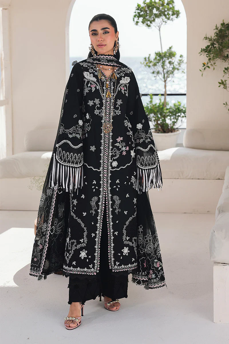 Qalamkar Luxury Lawn 3 Pc Embroidered Suit SA-02 LIANA Eid Collection - Image 3