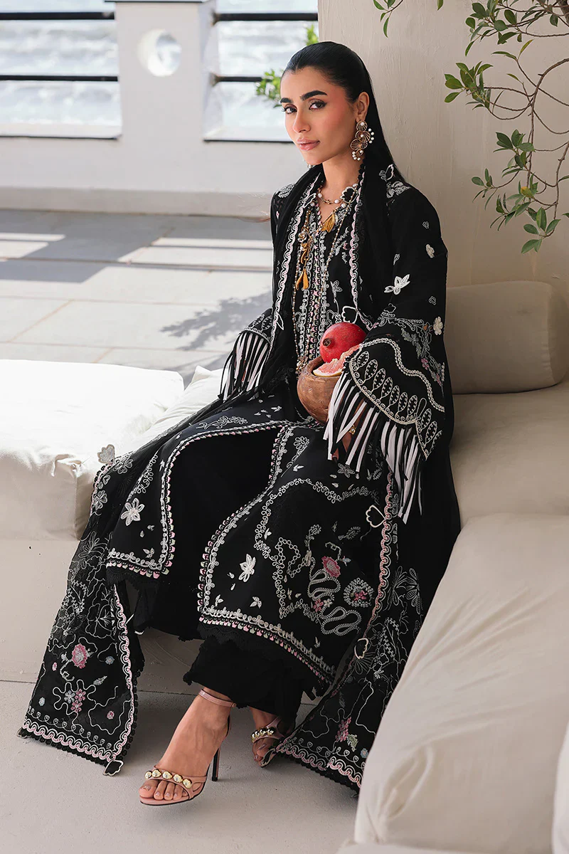 Qalamkar Luxury Lawn 3 Pc Embroidered Suit SA-02 LIANA Eid Collection - Image 5