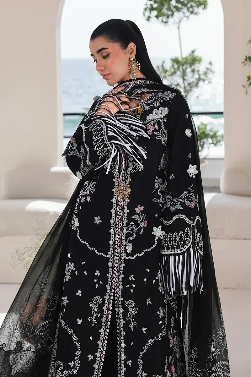 Qalamkar Luxury Lawn 3 Pc Embroidered Suit SA-02 LIANA Eid Collection - Image 9