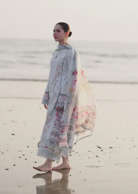Qalamkar Luxury Lawn Embroidered 3 Piece Unstitched FK-02 Isabella - Image 2