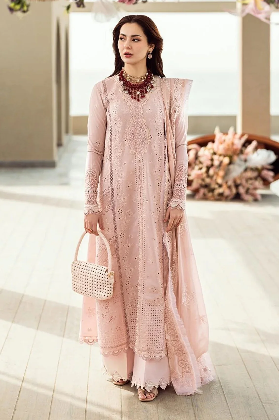 Qalamkar - Luxury Lawn Embroidered 3 Piece Unstitched - FK-10 Zoe