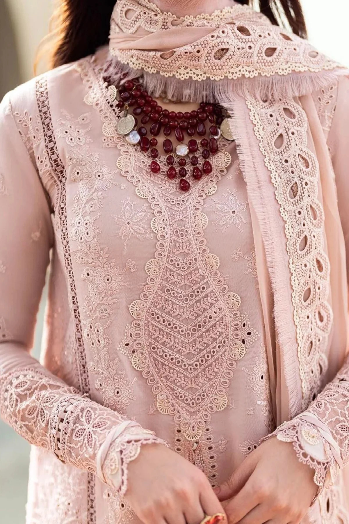 Qalamkar - Luxury Lawn Embroidered 3 Piece Unstitched - FK-10 Zoe - Image 2