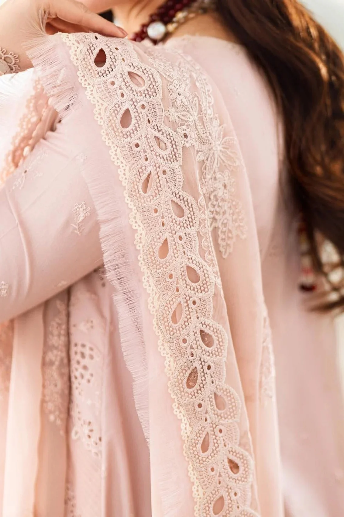 Qalamkar - Luxury Lawn Embroidered 3 Piece Unstitched - FK-10 Zoe - Image 4