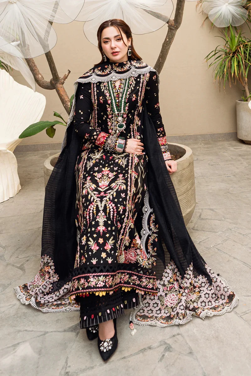 Qalamkar Luxury Lawn Embroidered 3 Piece Unstitched FK-15 Hannah - Image 3