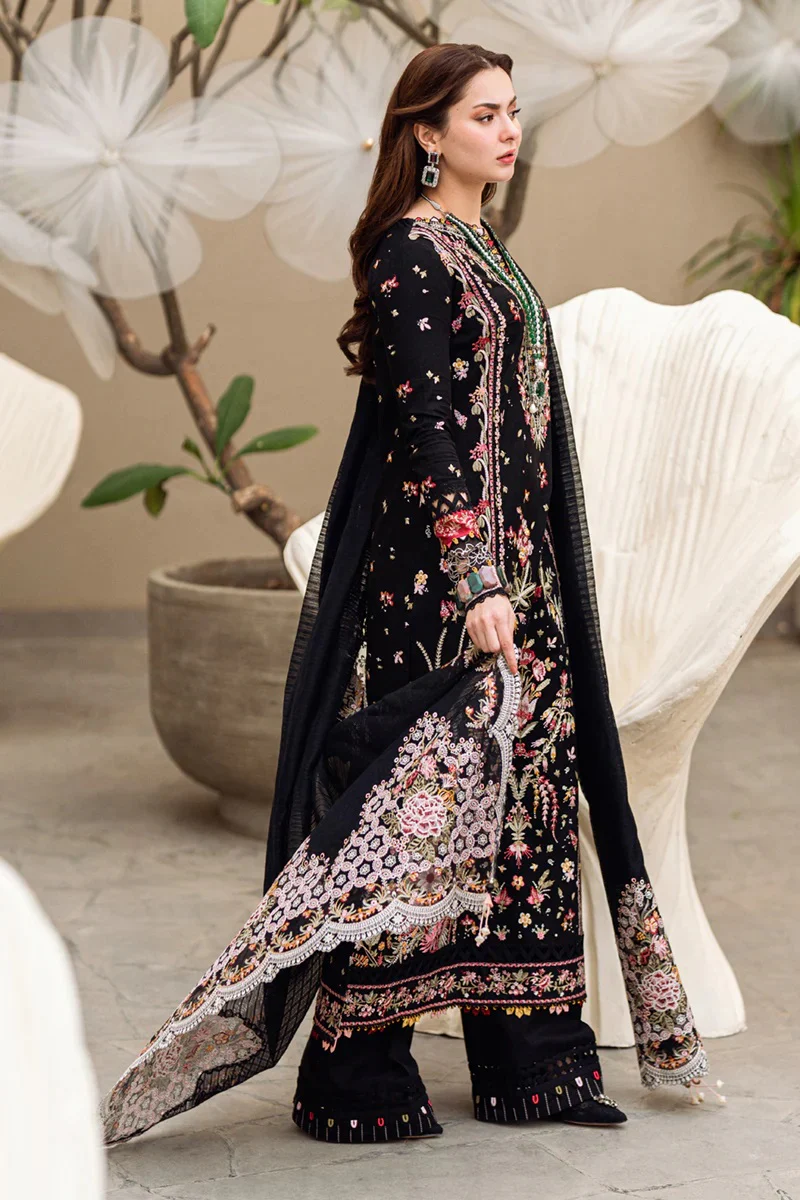 Qalamkar Luxury Lawn Embroidered 3 Piece Unstitched FK-15 Hannah - Image 4