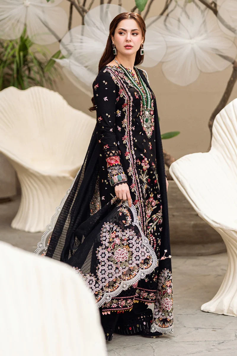 Qalamkar Luxury Lawn Embroidered 3 Piece Unstitched FK-15 Hannah - Image 5