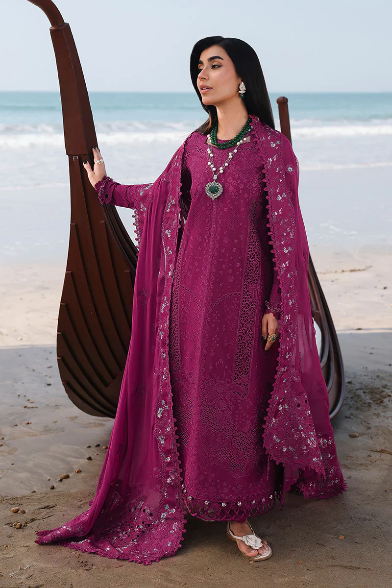 Qalamkar Luxury Lawn Embroidered 3 Piece Unstitched SA-01 ZARA - Image 2