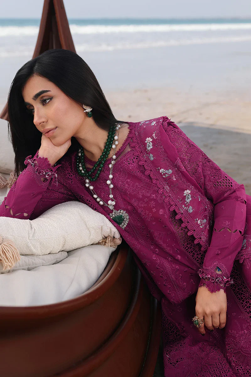 Qalamkar Luxury Lawn Embroidered 3 Piece Unstitched SA-01 ZARA - Image 5