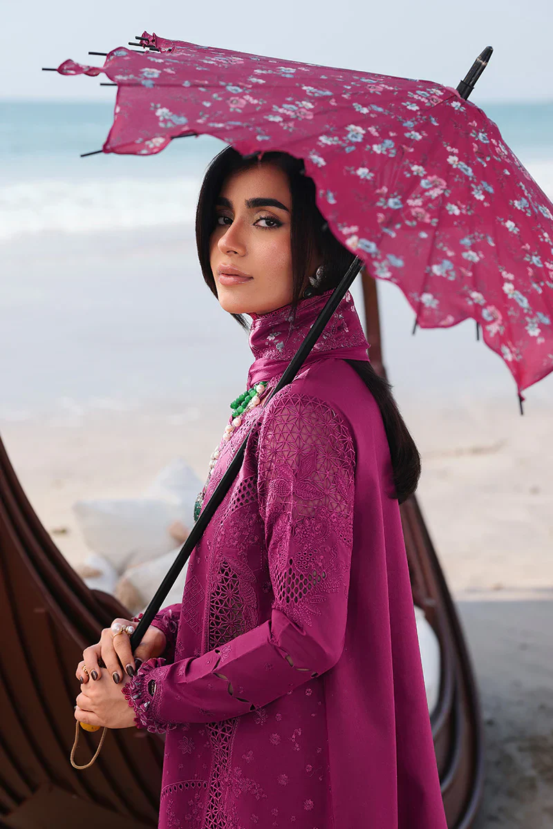 Qalamkar Luxury Lawn Embroidered 3 Piece Unstitched SA-01 ZARA - Image 6