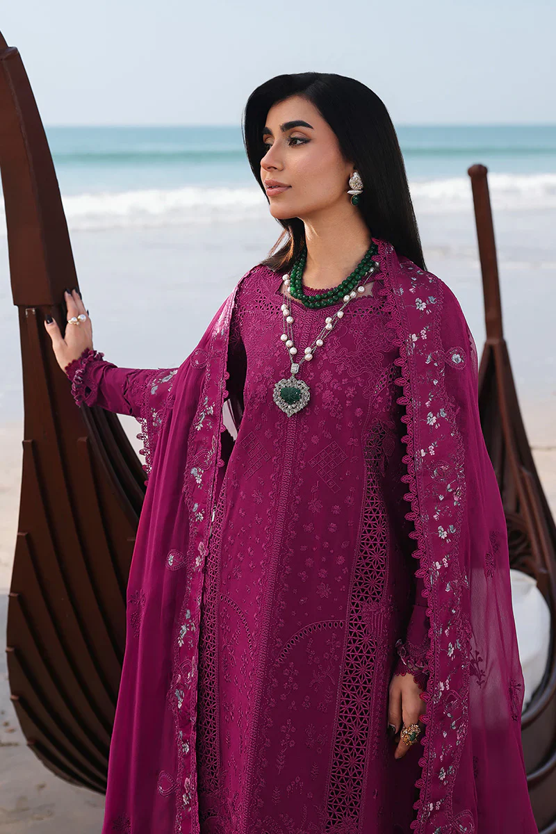 Qalamkar Luxury Lawn Embroidered 3 Piece Unstitched SA-01 ZARA - Image 7