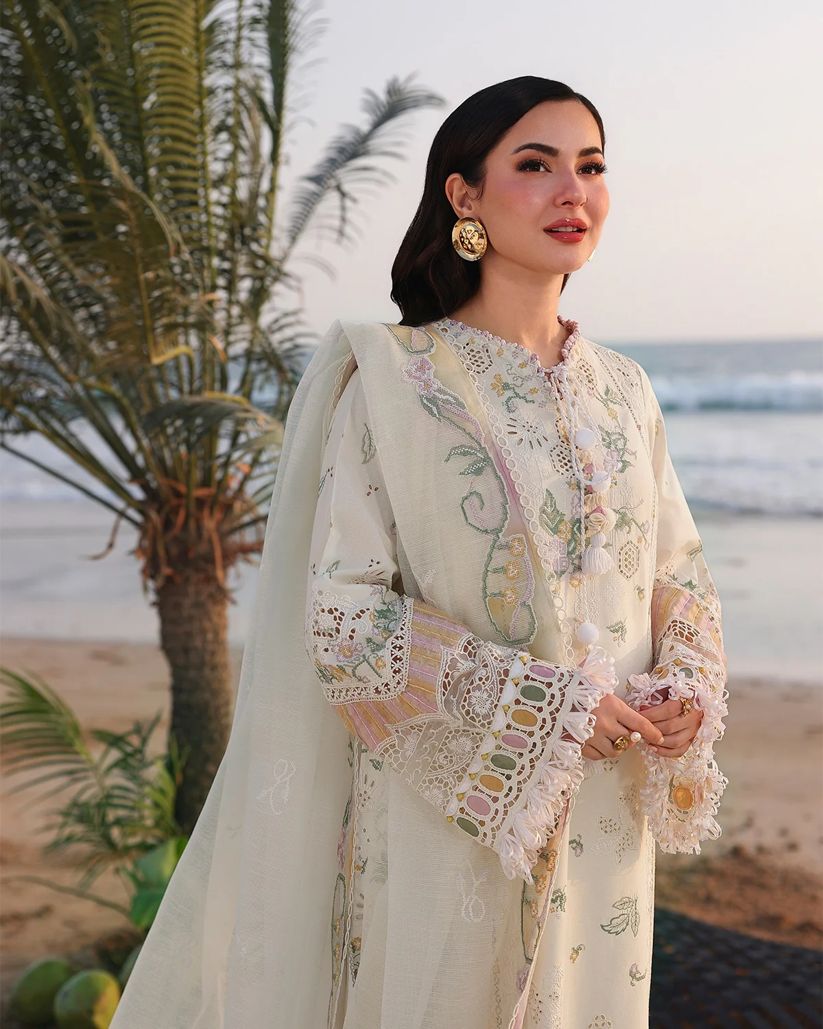Qalamkar Luxury Lawn Embroidered 3 Piece Unstitched SA-10 ILARA - Image 6