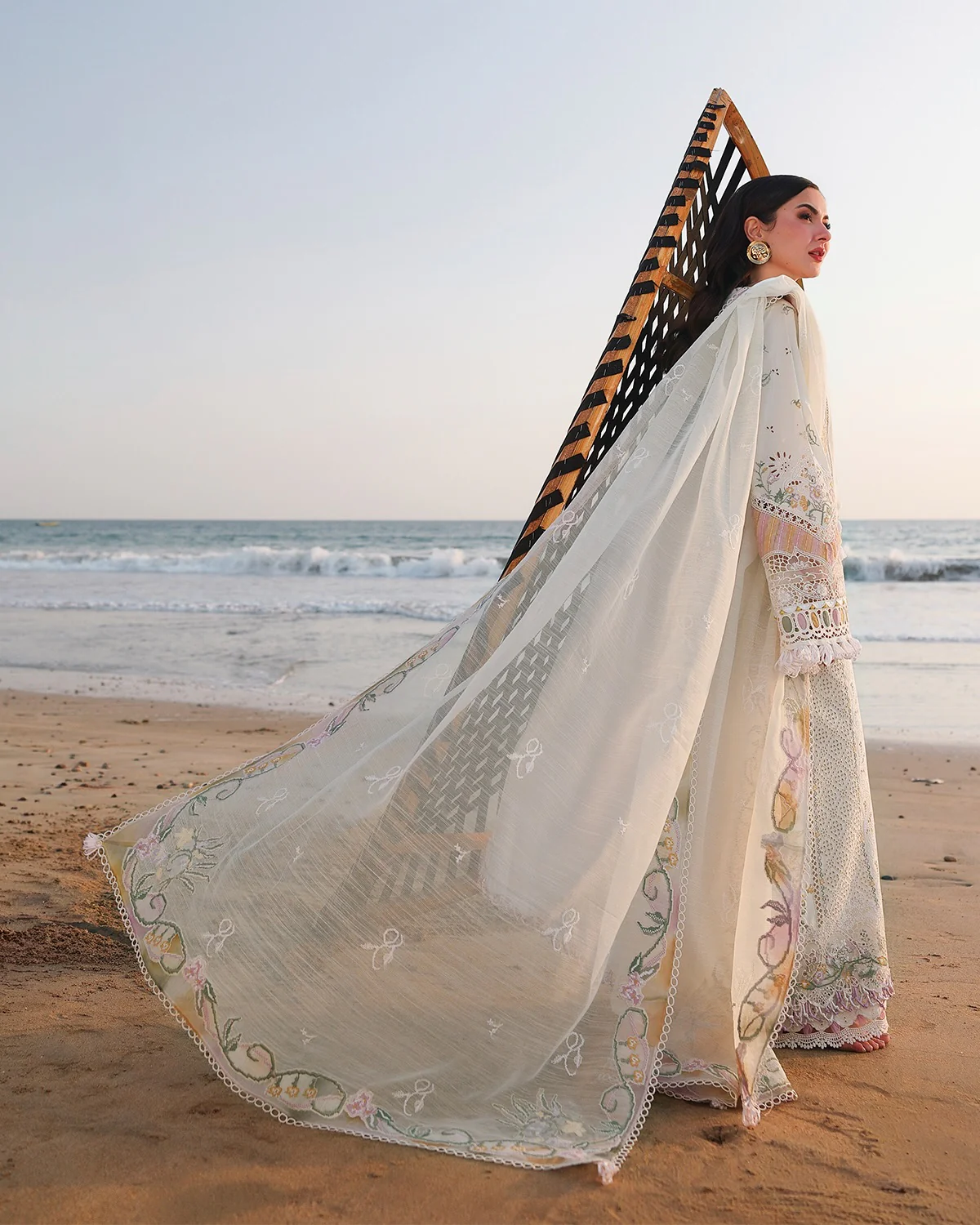 Qalamkar Luxury Lawn Embroidered 3 Piece Unstitched SA-10 ILARA - Image 8
