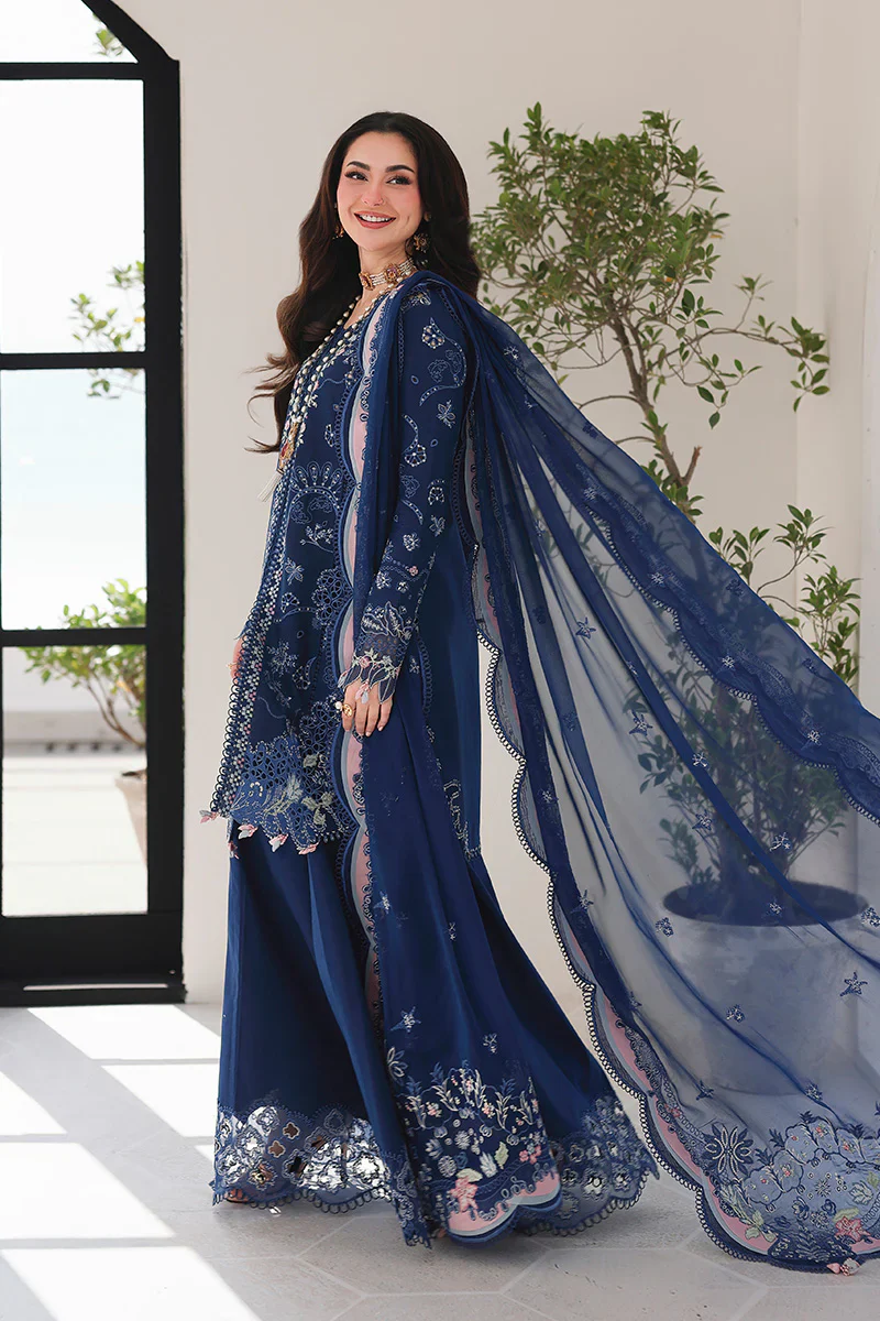 Qalamkar Luxury Lawn Embroidered 3 Piece Unstitched SA-16 ESMA - Image 2