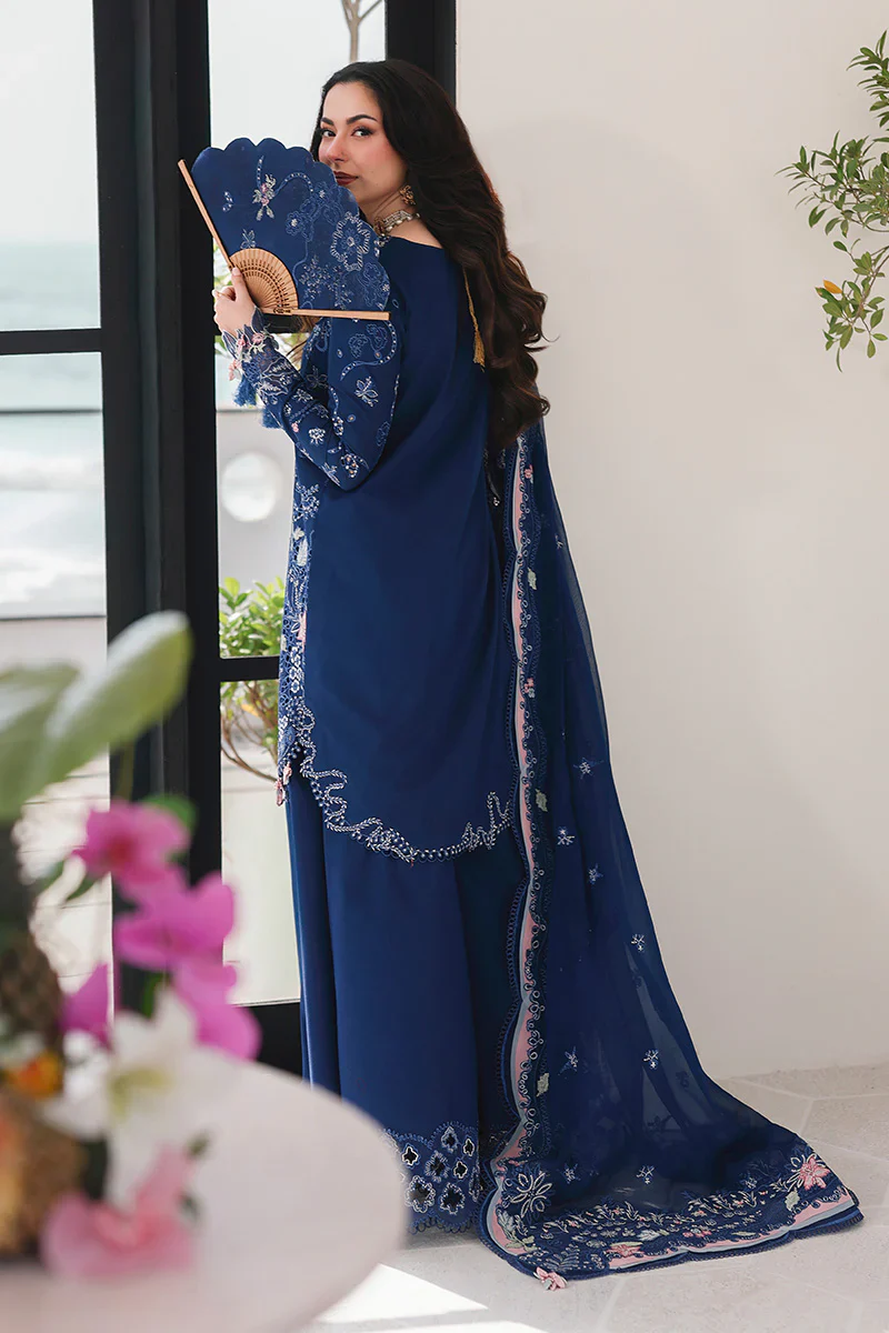 Qalamkar Luxury Lawn Embroidered 3 Piece Unstitched SA-16 ESMA - Image 5