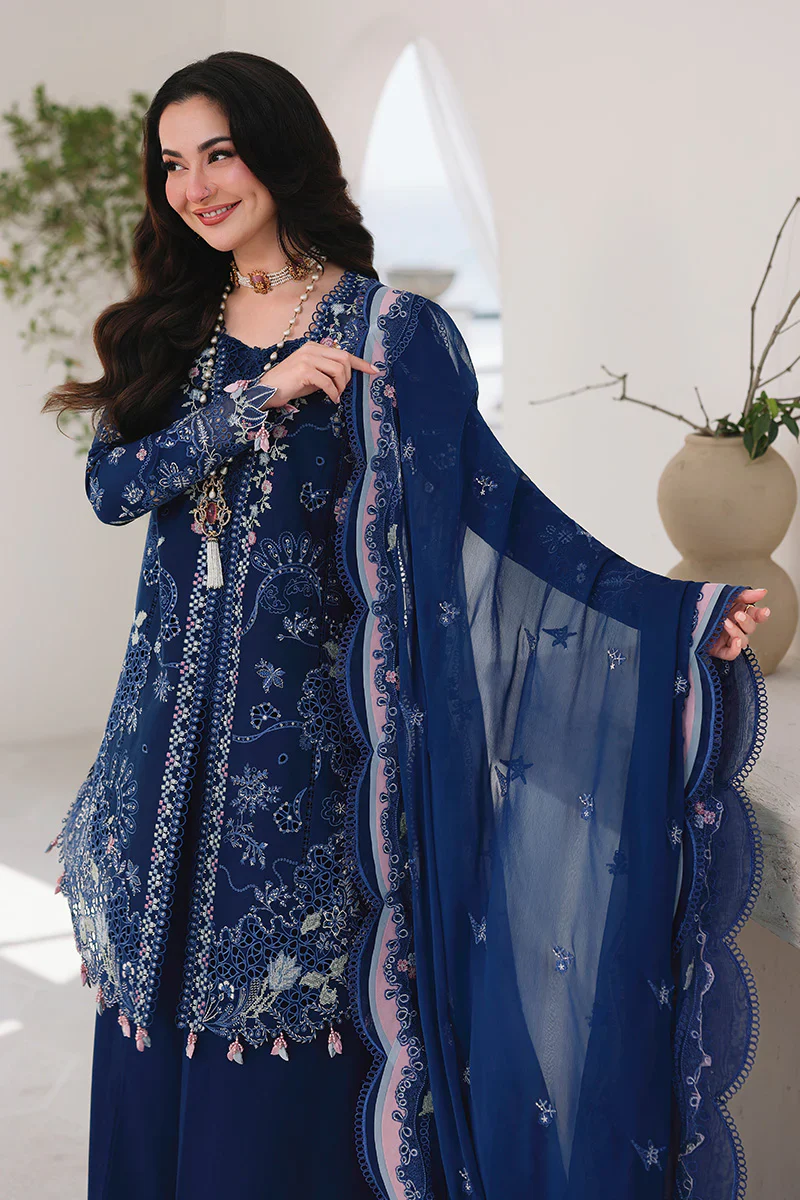 Qalamkar Luxury Lawn Embroidered 3 Piece Unstitched SA-16 ESMA - Image 6