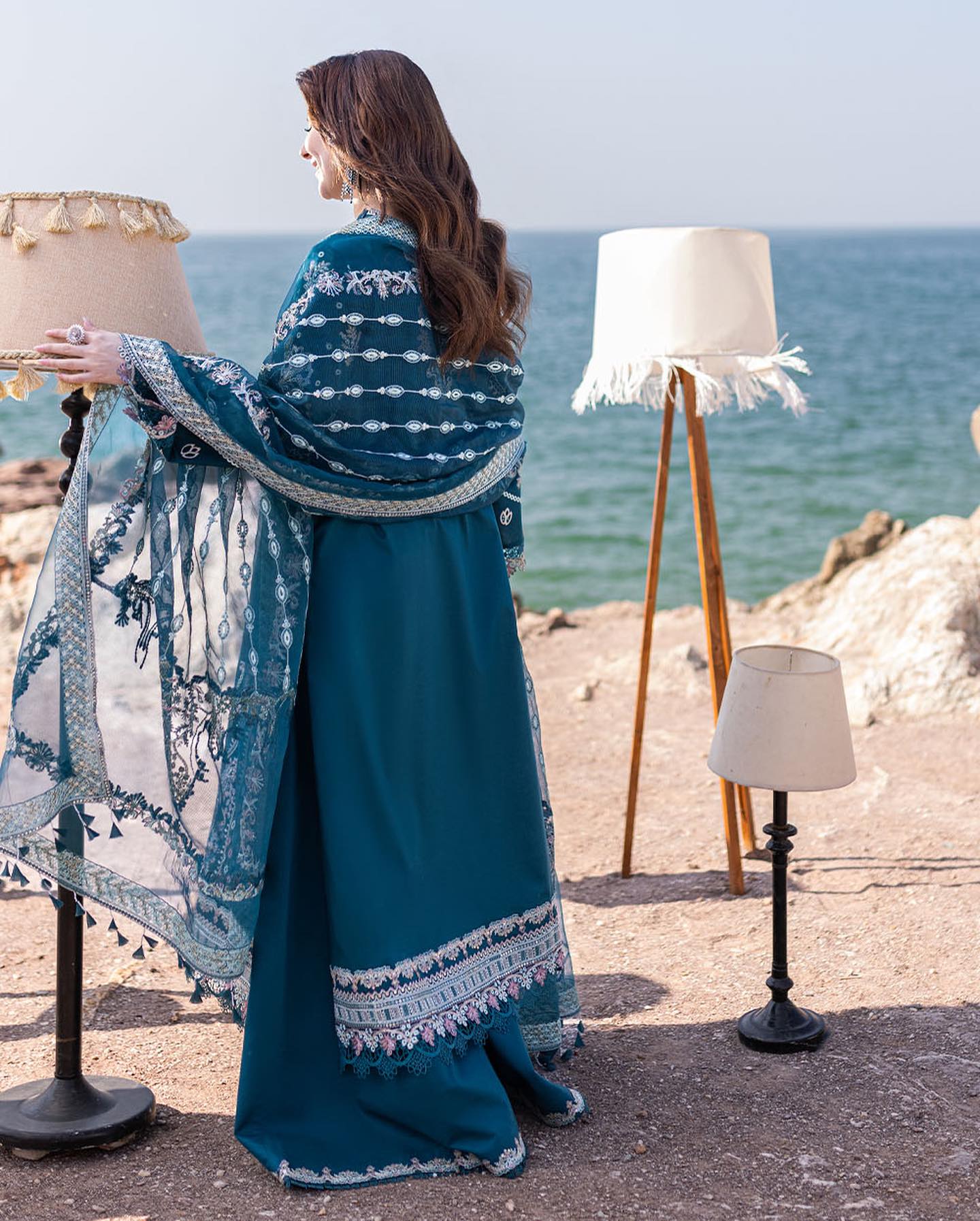 Qalamkar Luxury Lawn Embroidered Unstitched 3 Piece Sahil Kinare -FP-16-Kira new - Image 2