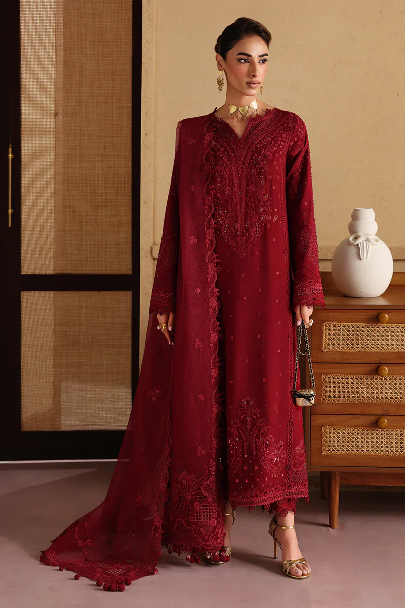Qalamkar Luxury Lawn Embroidered Unstithced Suit LP-05 NIRA
