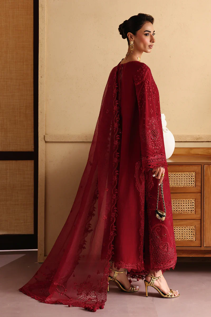 Qalamkar Luxury Lawn Embroidered Unstithced Suit LP-05 NIRA - Image 2