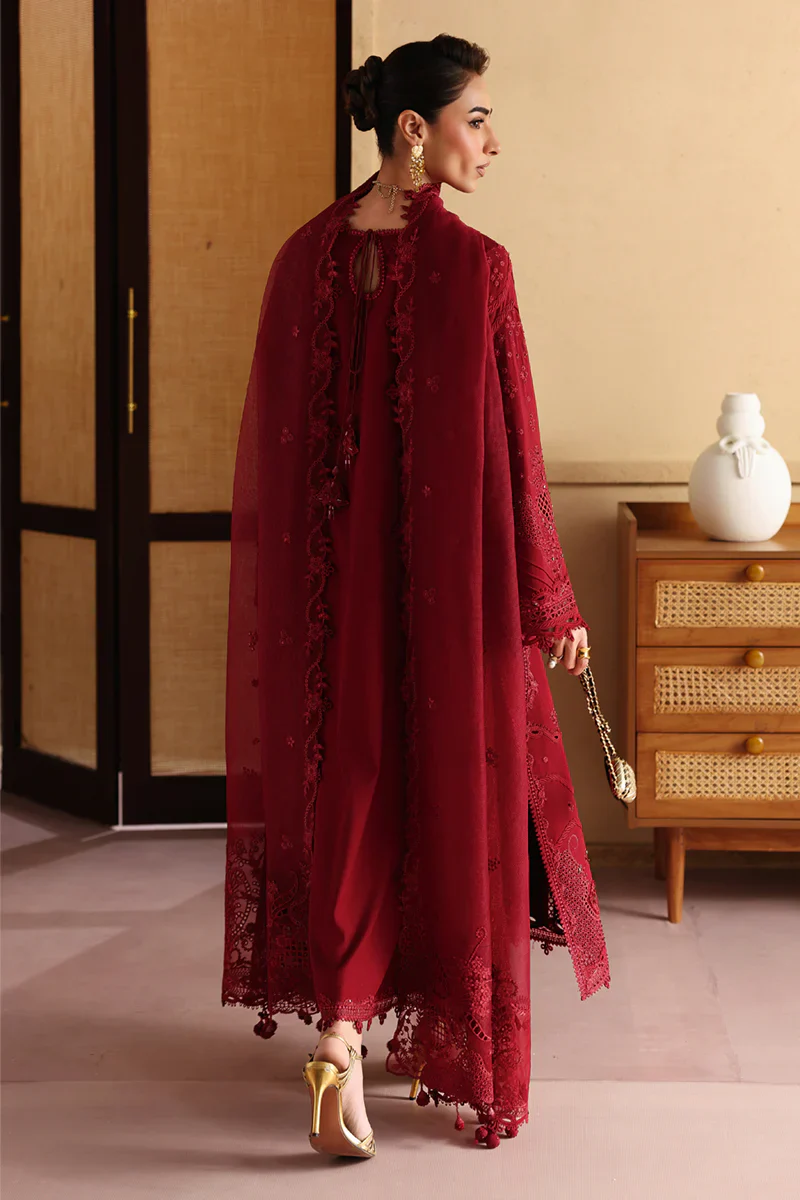 Qalamkar Luxury Lawn Embroidered Unstithced Suit LP-05 NIRA - Image 4
