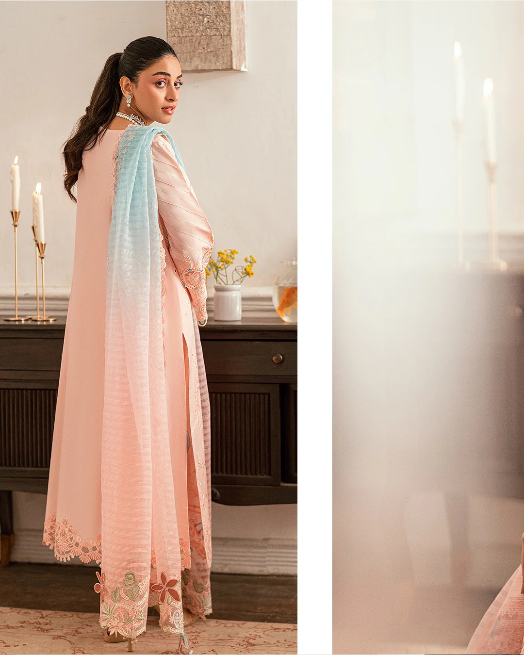 Qalamkar Luxury Lawn Unstitched Embroidered 3Pc Suit SB-05 Aleeza - Image 6