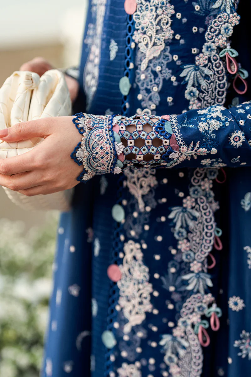 Qalamkar Sahil Kinare Luxury Lawn Embroidered 3 Piece Unstitched FK-05 AURORA - Image 8