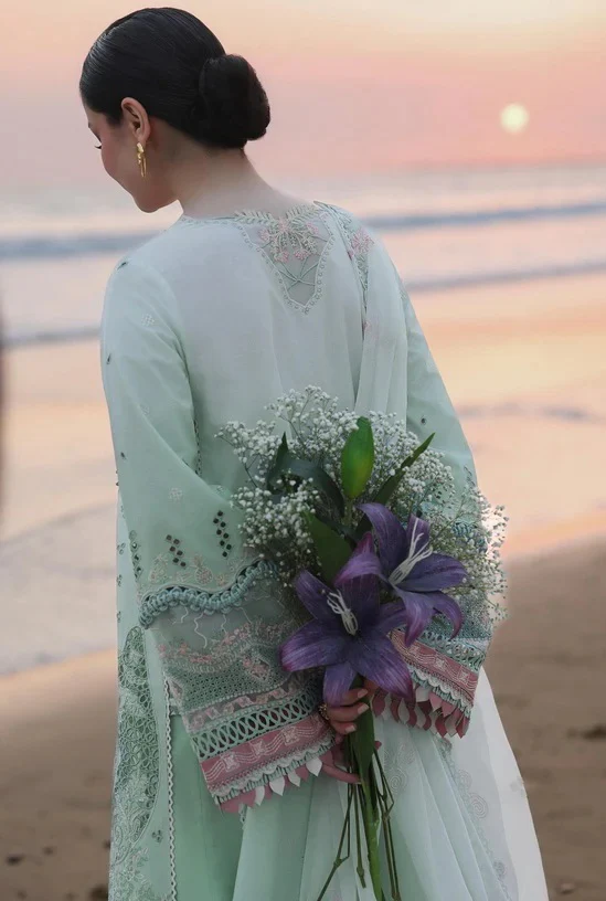 Qalamkar Sahil - Lawn Embroidered Unstitched 3 Piece - SA-05 AYRA - Image 4