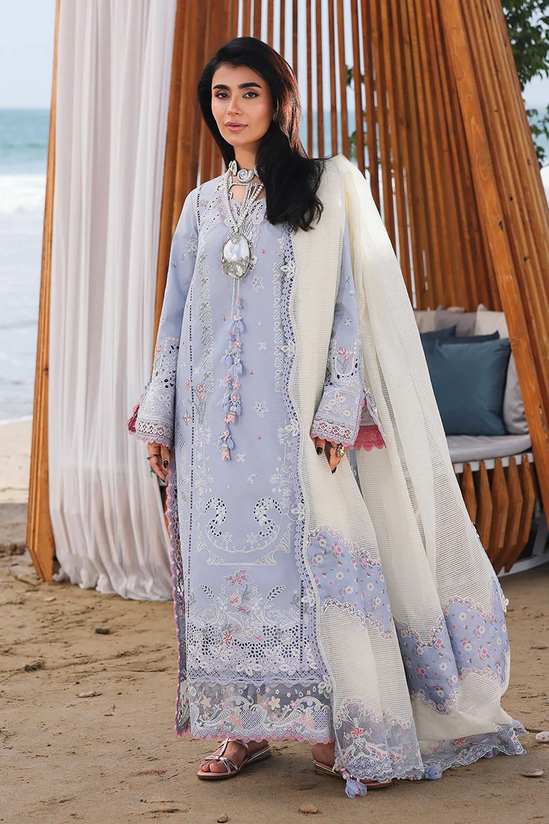 Qalamkar Sahil Luxury Lawn Embroidered Collection SA-08 ZAYNA - Image 3