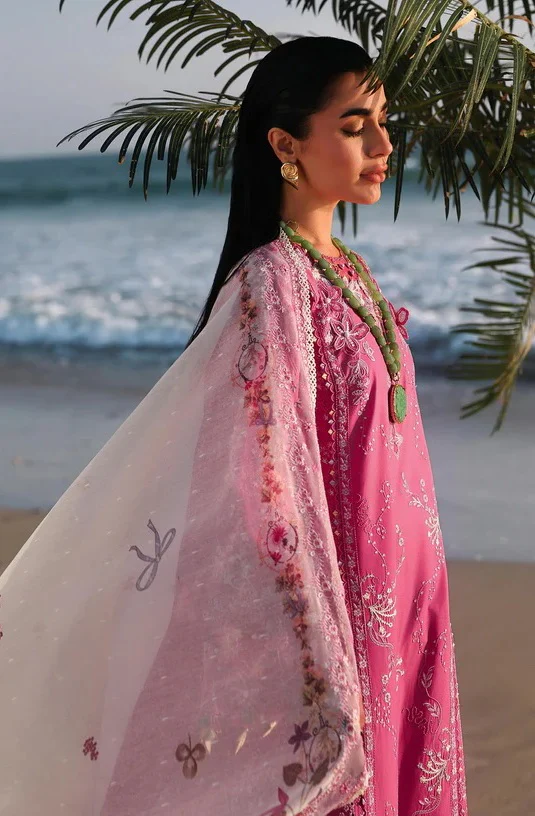 Qalamkar Sahil - SA-13 TARA - Lawn Embroidered 3 Piece Unstitched - Image 3