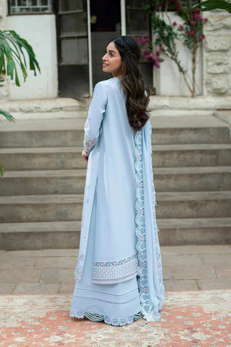 Qalamkar - Zarish - Luxury Lawn Embroidered 3 Piece Unstitched - Image 7