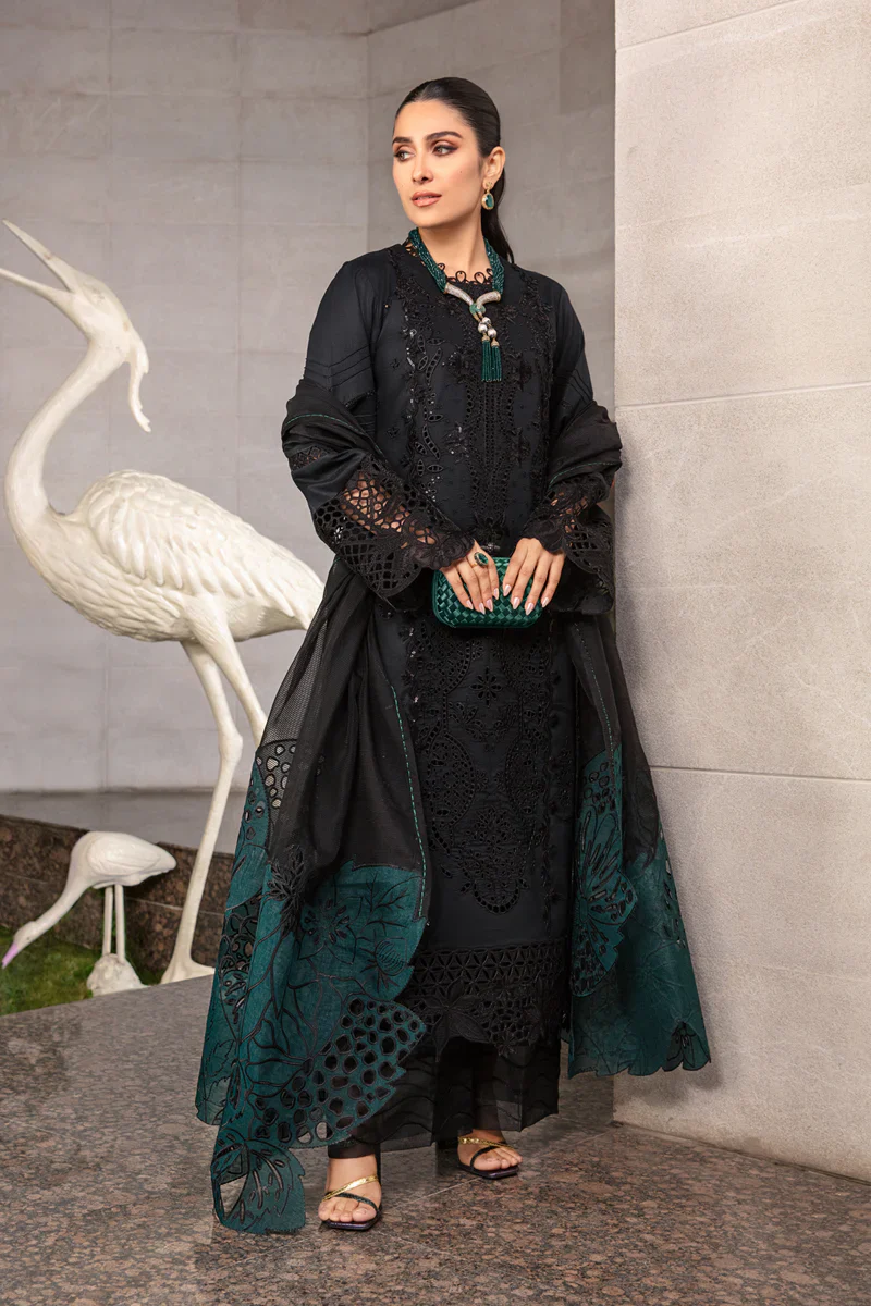Rang Rasiya Premium Embroidered Lawn Unstitched 3Pc Suit D-06 - Image 3