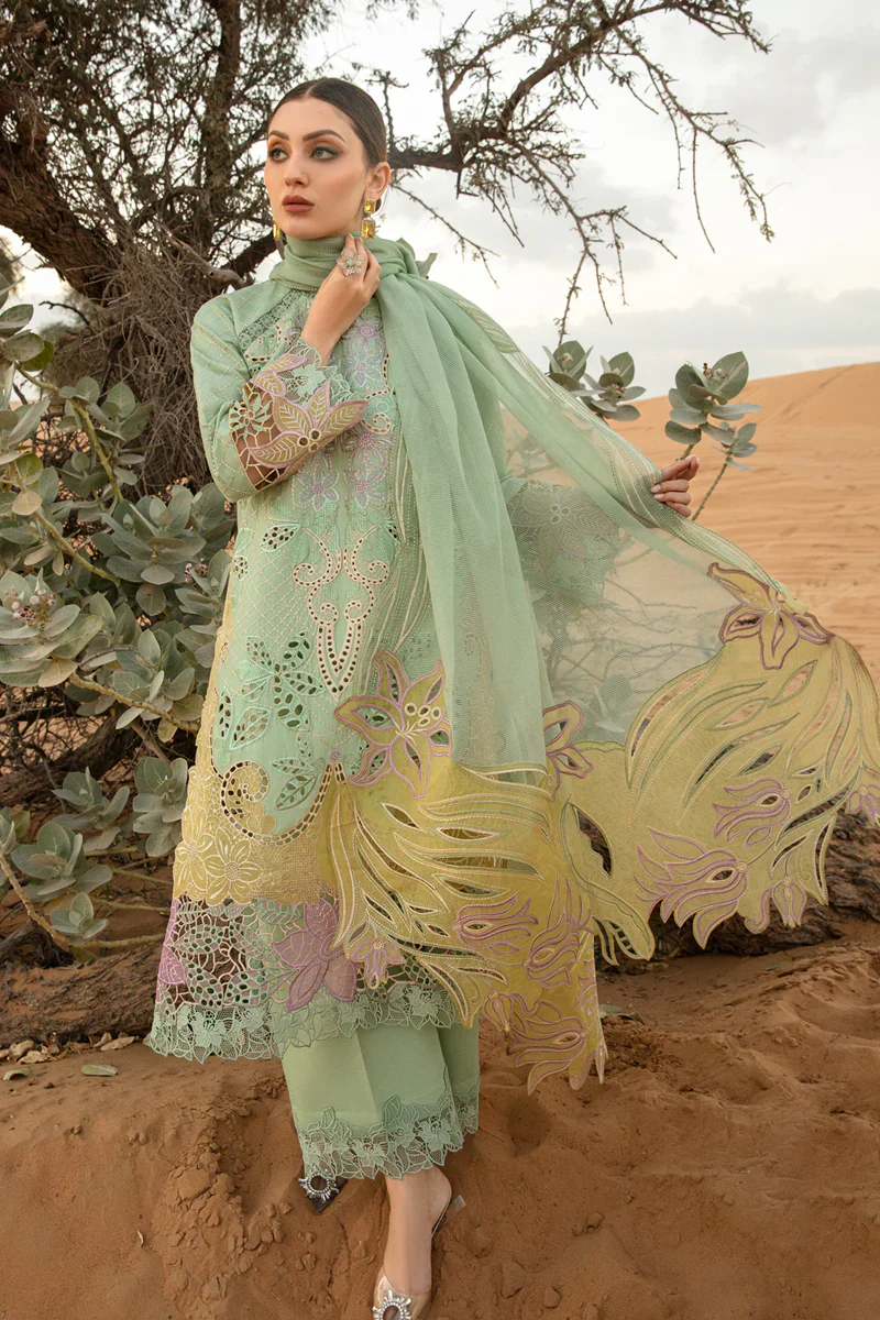 Rang Rasiya Premium Embroidered Lawn Unstitched Suit D-08 ELNAZ - Image 3