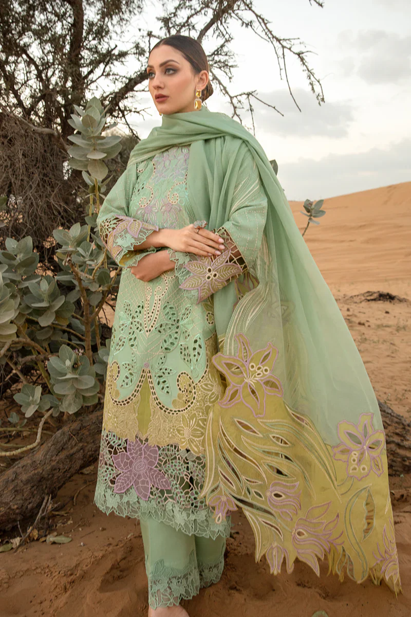Rang Rasiya Premium Embroidered Lawn Unstitched Suit D-08 ELNAZ - Image 4