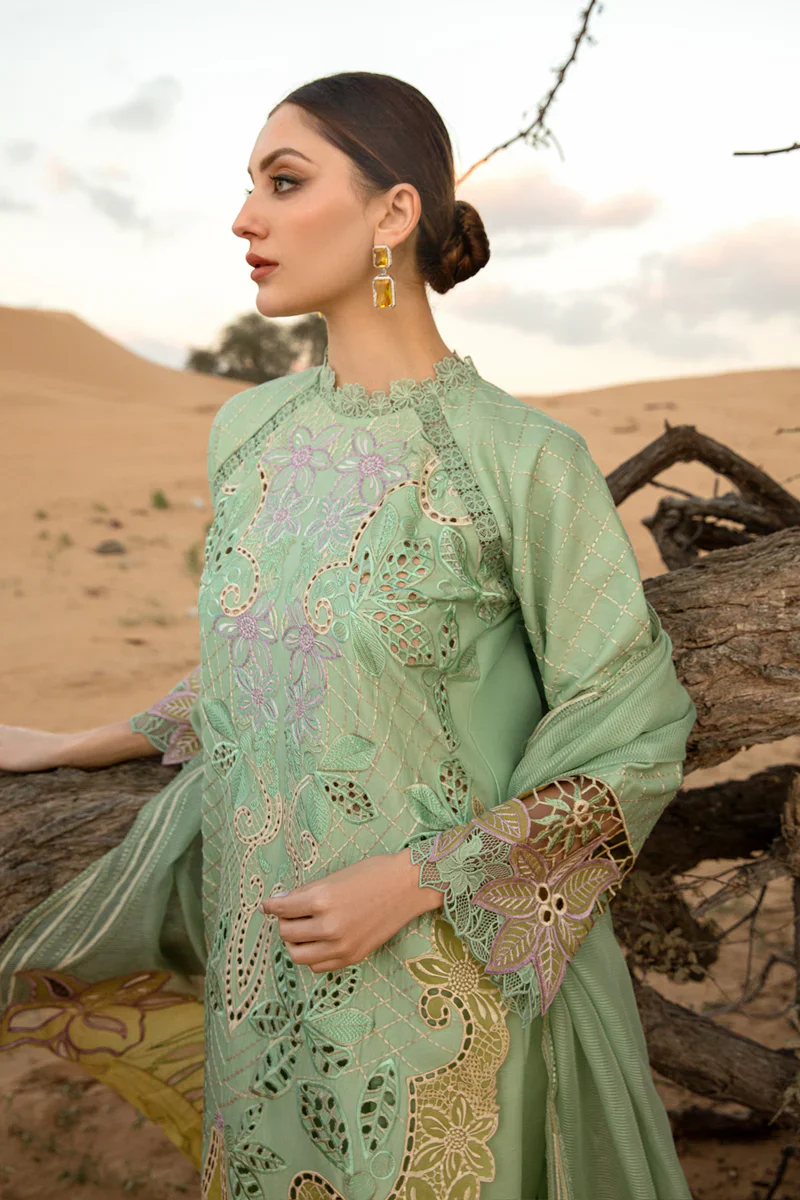 Rang Rasiya Premium Embroidered Lawn Unstitched Suit D-08 ELNAZ - Image 6