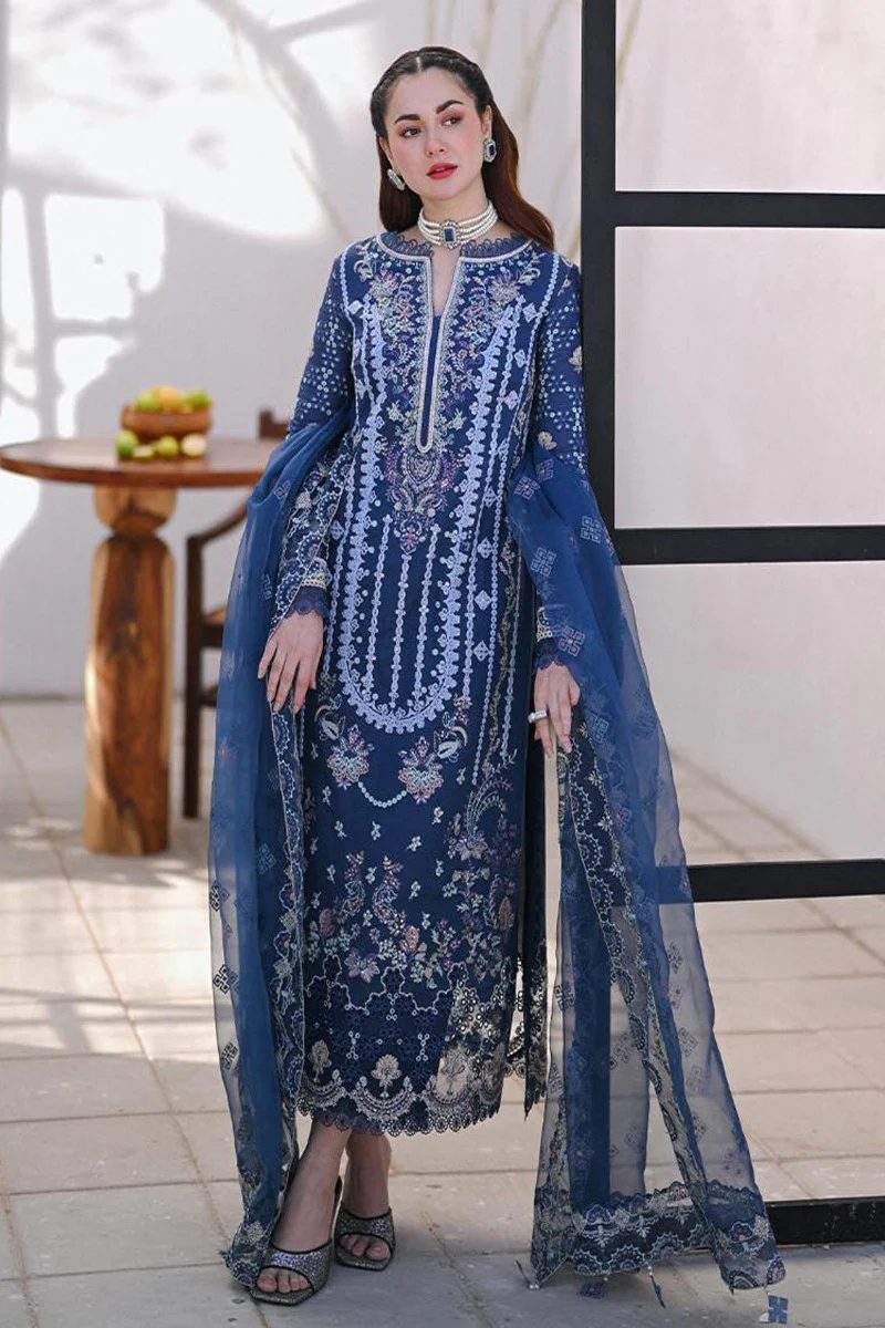 Sahil by Qalamkar Embroidered Lawn Suits Unstitched 3 Piece QLM-06 Kiral - Eid Collection