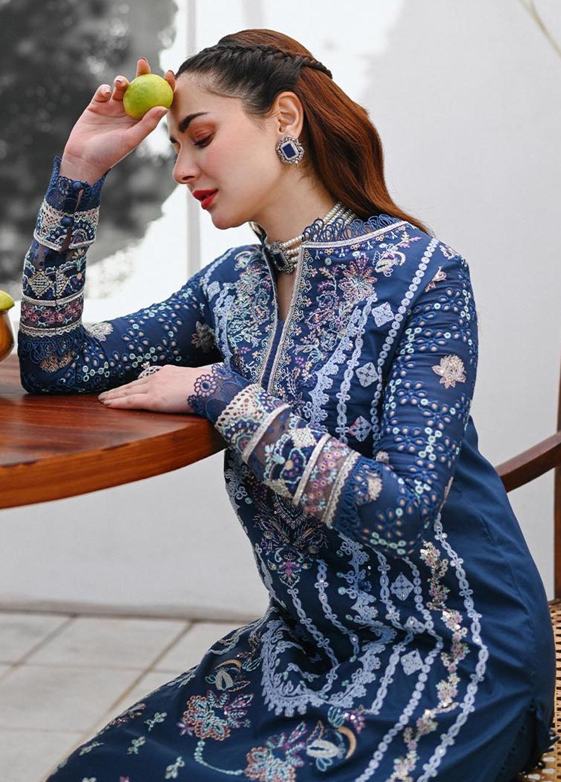 Sahil by Qalamkar Embroidered Lawn Suits Unstitched 3 Piece QLM-06 Kiral - Eid Collection - Image 4