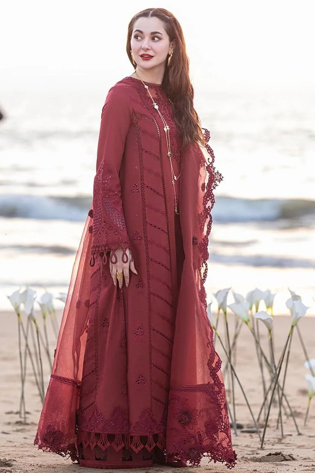 Sahil Kinare by Qalamkar - Lawn Embroidered Unstitched 3 Piece - Aisha - Image 2