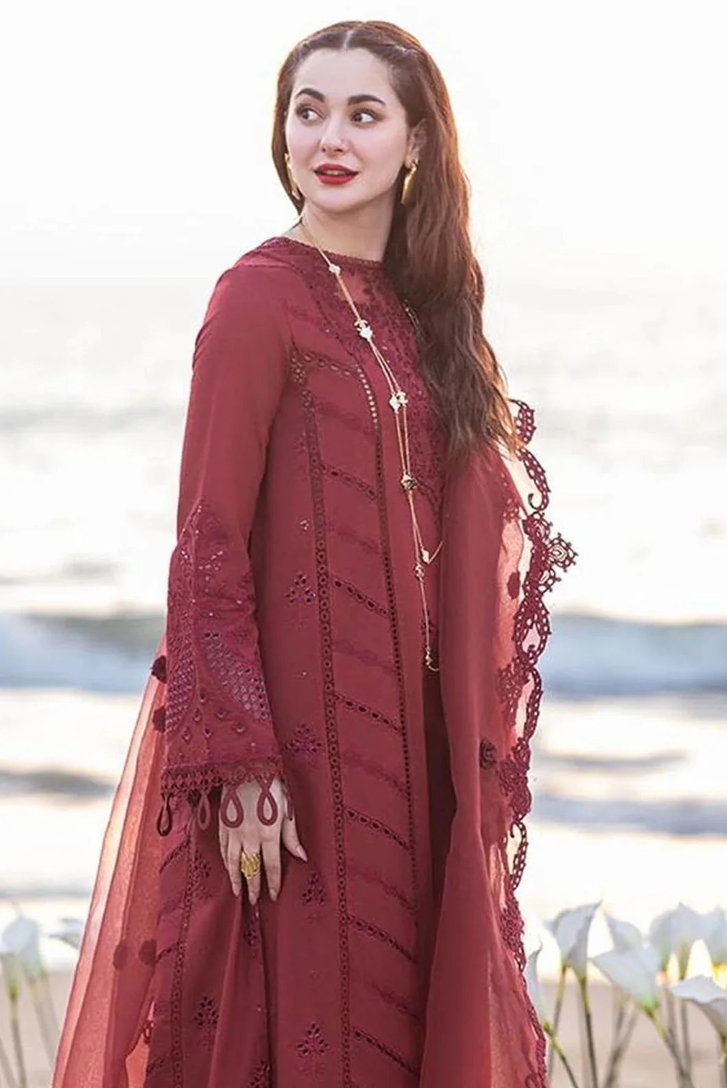 Sahil Kinare by Qalamkar - Lawn Embroidered Unstitched 3 Piece - Aisha - Image 5