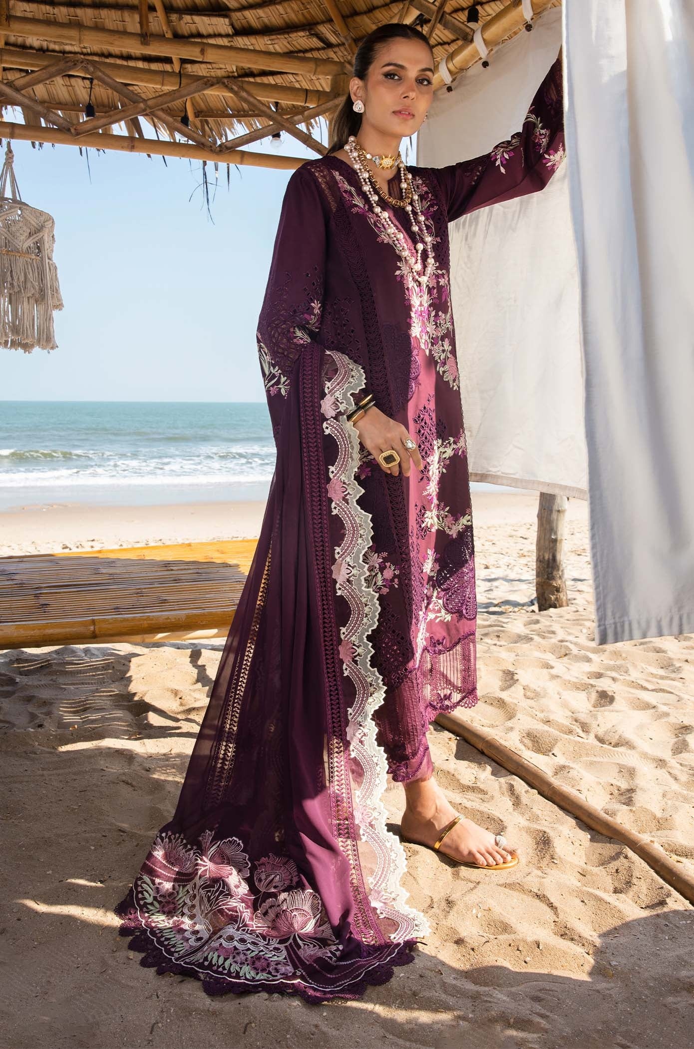 Saira Shakira Luxury Lawn Embroidered 3 Piece Unstitched - DAHLIA-B - Image 3
