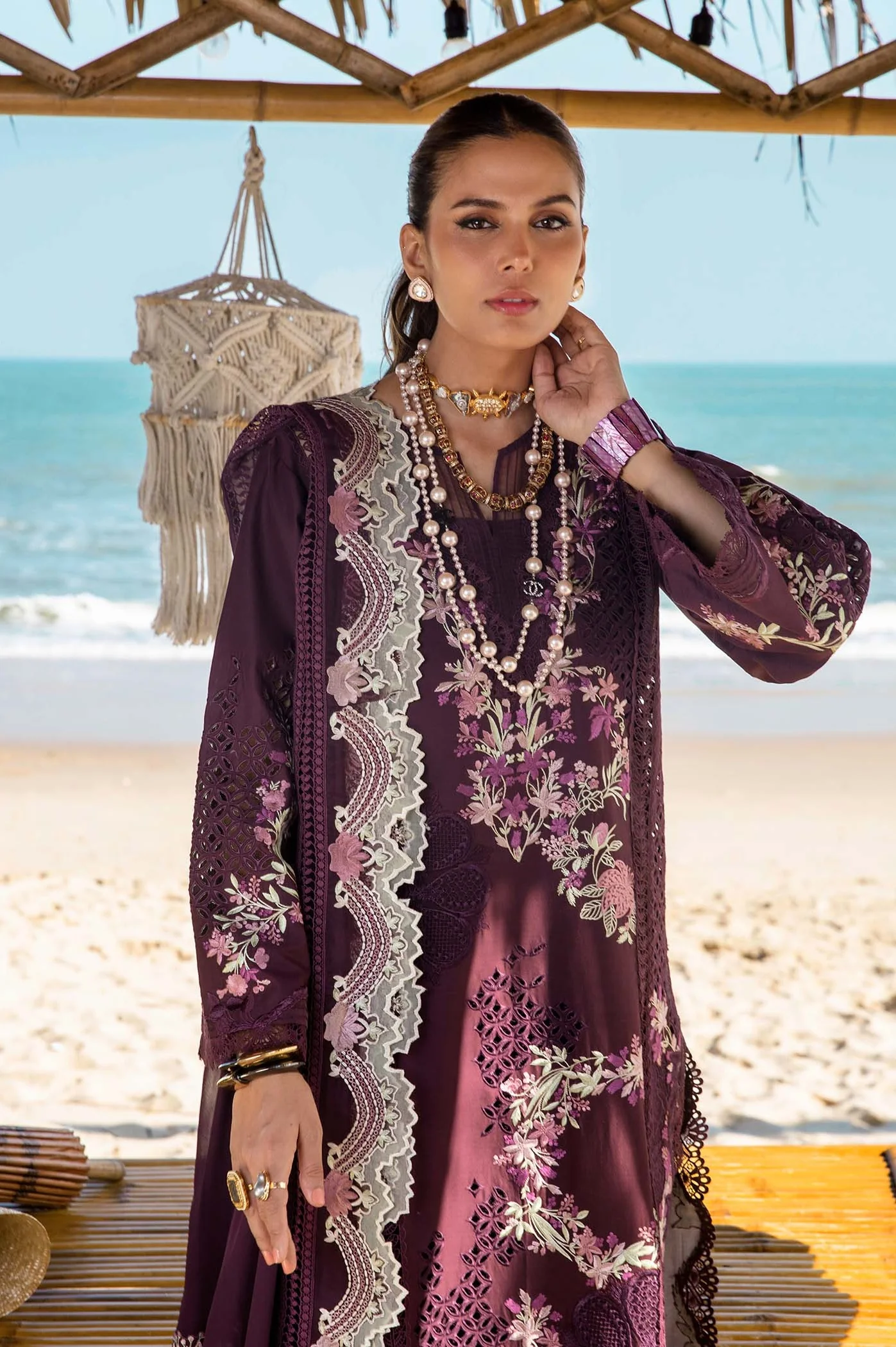 Saira Shakira Luxury Lawn Embroidered 3 Piece Unstitched - DAHLIA-B - Image 4