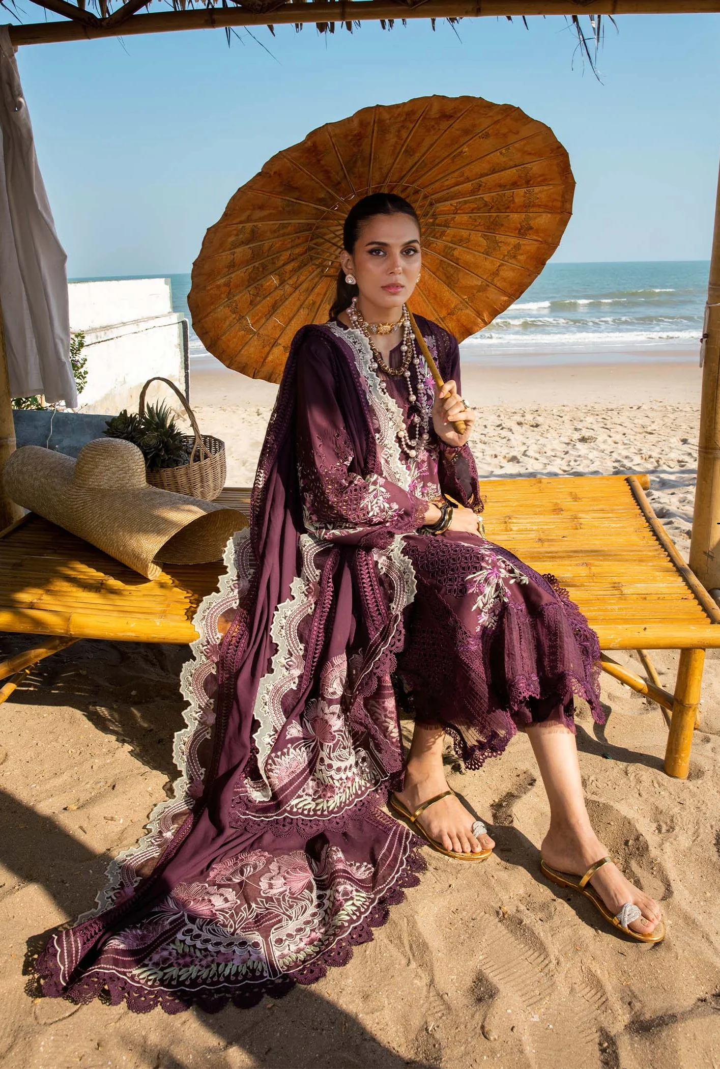 Saira Shakira Luxury Lawn Embroidered 3 Piece Unstitched - DAHLIA-B - Image 5