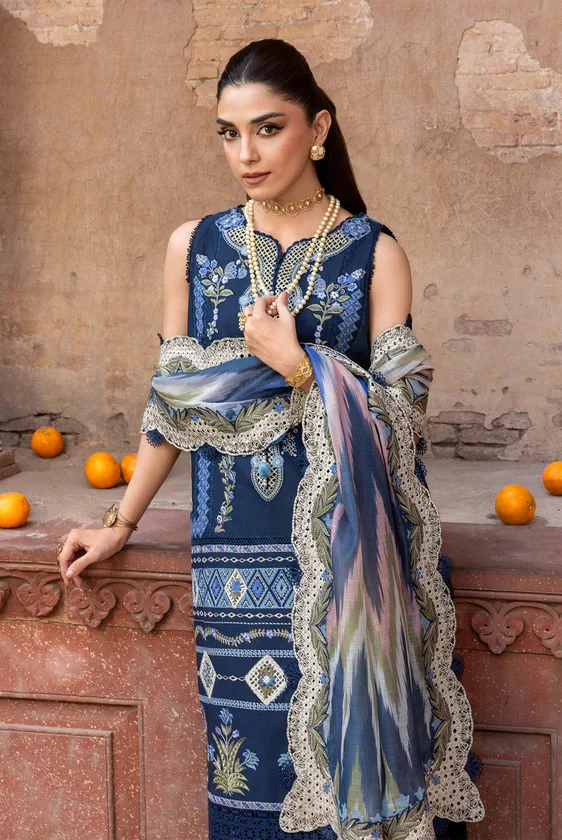 Saira Shakira - Luxury Lawn Embroidered 3 Piece Unstitched - RUNA-8-B - Image 2