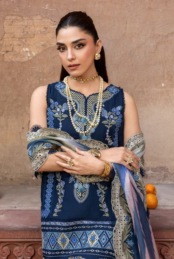 Saira Shakira - Luxury Lawn Embroidered 3 Piece Unstitched - RUNA-8-B - Image 3