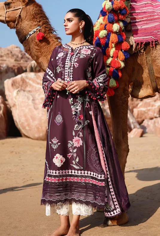 Saira Shakira - NOOR-2-A - Lawn Embroidered 3 Piece Unstitched - Image 4