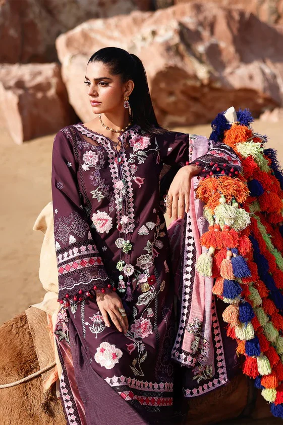 Saira Shakira - NOOR-2-A - Lawn Embroidered 3 Piece Unstitched - Image 5