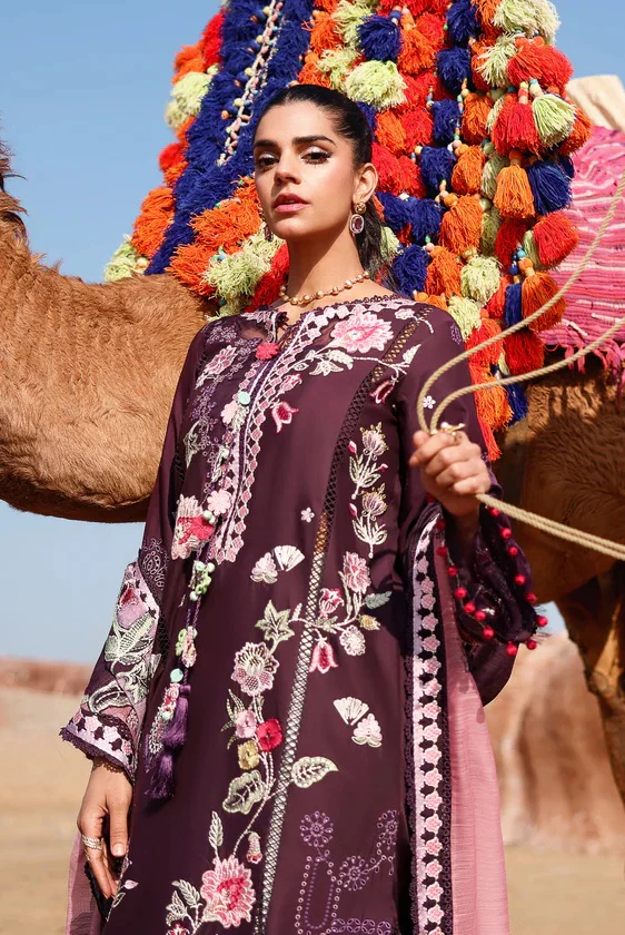 Saira Shakira - NOOR-2-A - Lawn Embroidered 3 Piece Unstitched - Image 9