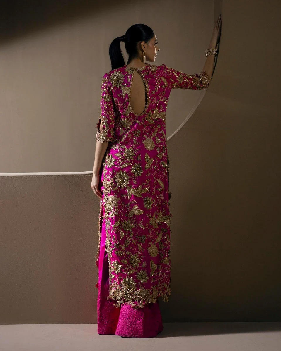 Sana Safinaz Wedding Couture Luxury Hand Made Raw Silk Collection B-389 - Image 2