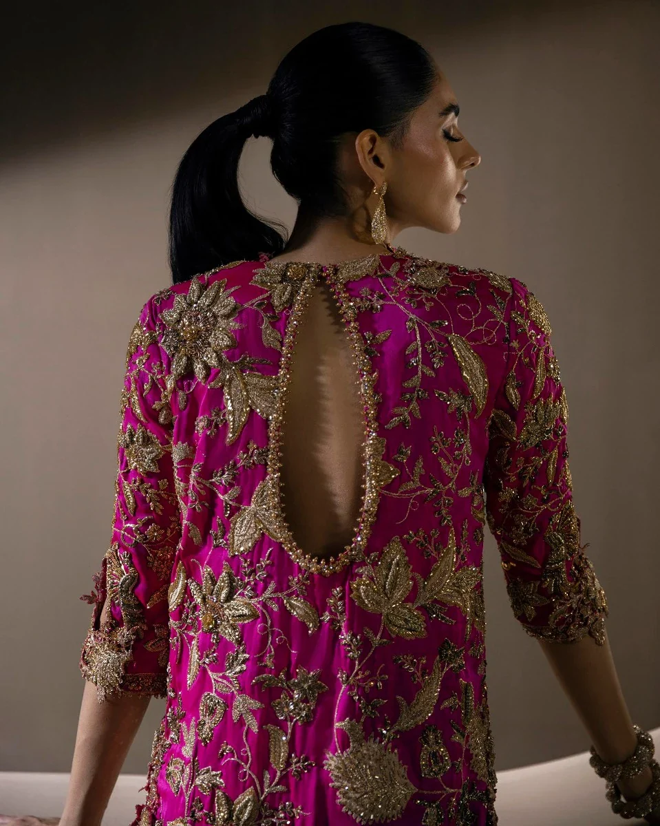 Sana Safinaz Wedding Couture Luxury Hand Made Raw Silk Collection B-389 - Image 4