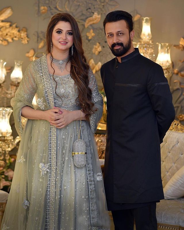 Sarah Atif Luxury Net Embroidered Unstitched Suit - Image 3