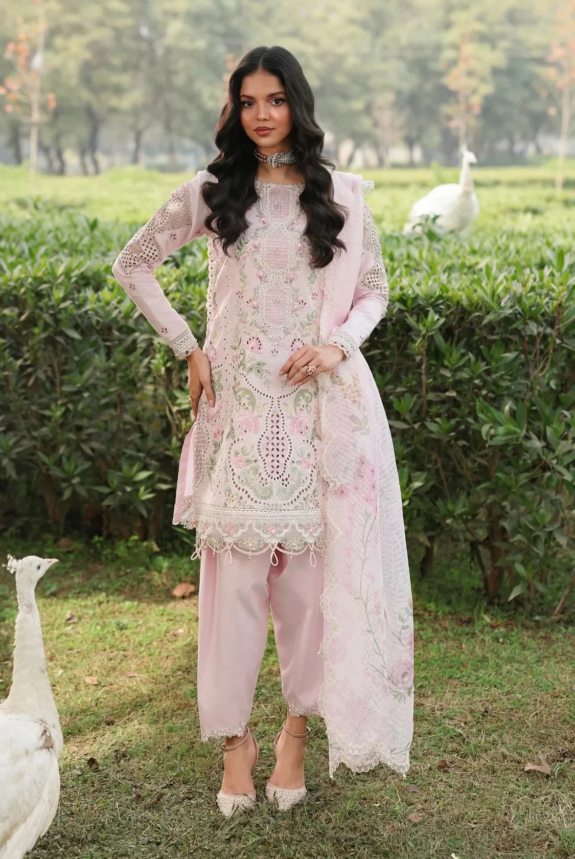 Sardinia - Pink Breeze - Luxury Lawn Embroidered 3 Piece Unstitched - Image 2